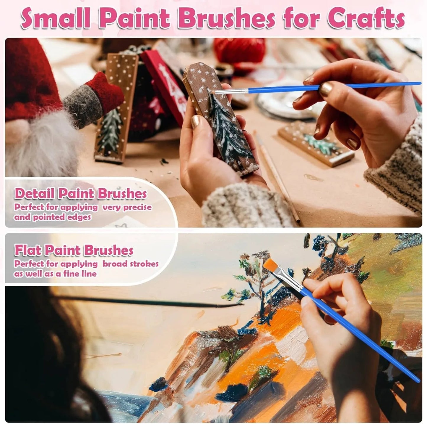 Maquette | Pinceaux plats peinture acrylique 60 pièces