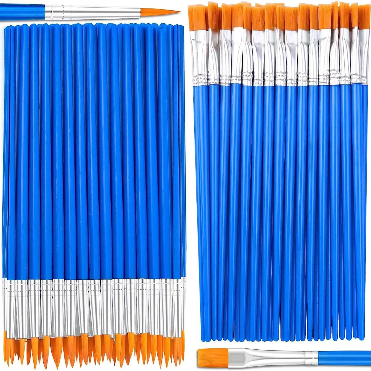 Maquette | Pinceaux plats peinture acrylique 60 pièces