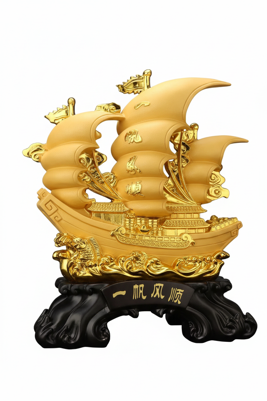 Maquette | Jonque Impériale Dorée Feng Shui